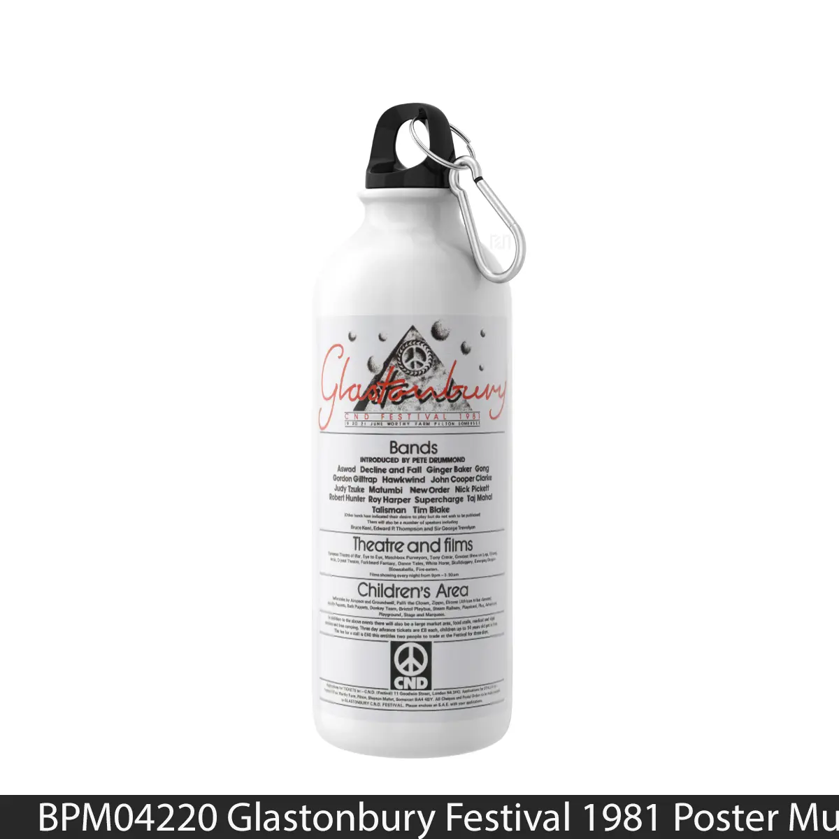 Botol Glastonbury Festival 1981 - Music Sport Bottle