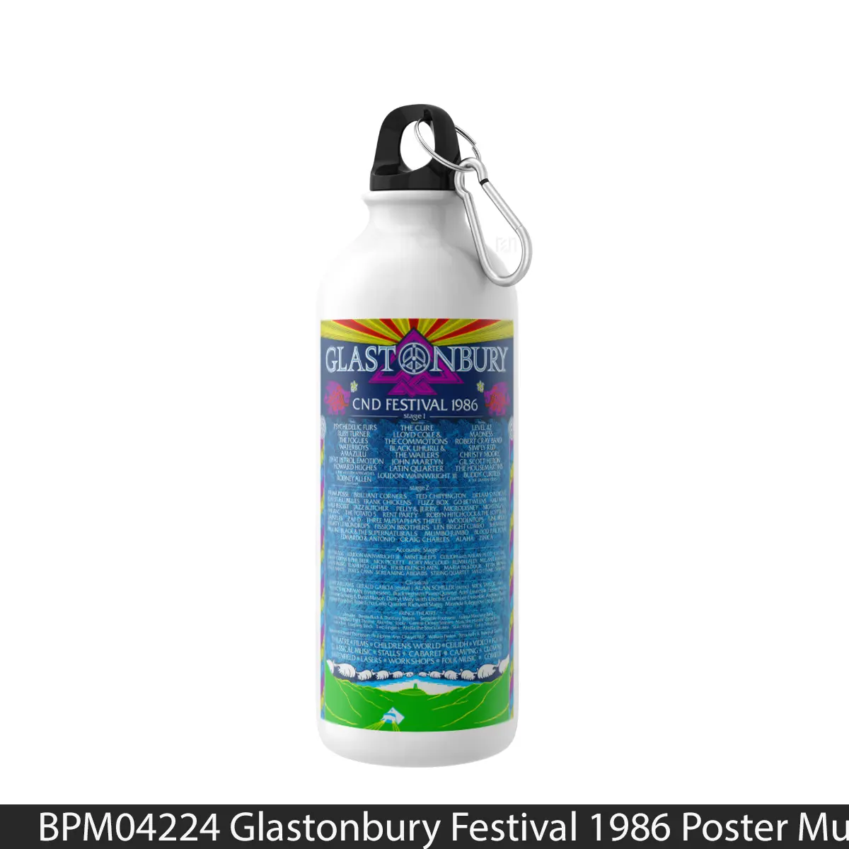 Botol Glastonbury Festival 1986 - Music Sport Bottle