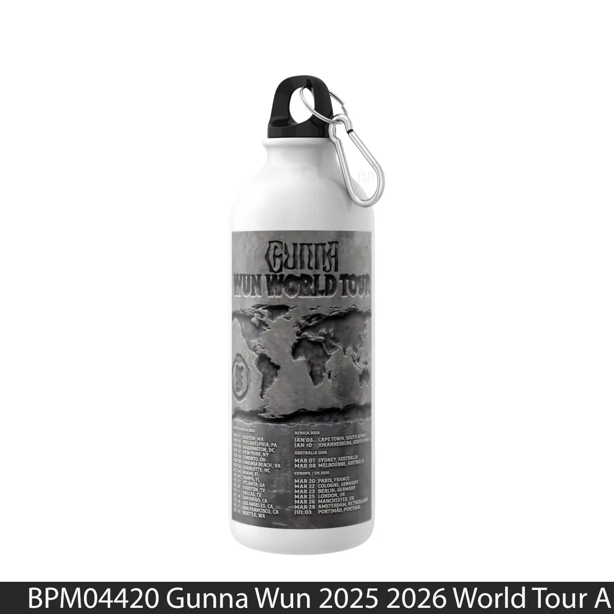 Botol Gunna Wun 2025 2026 World Tour Alt - Music Sport Bottle