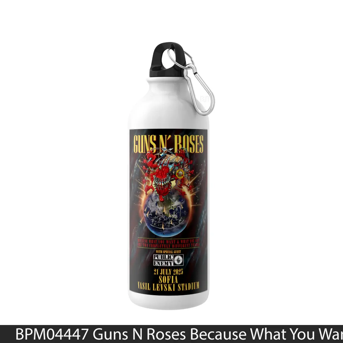 Botol Guns N Roses Because What You Want 2025 Tour 1 - Music Sport Bottle