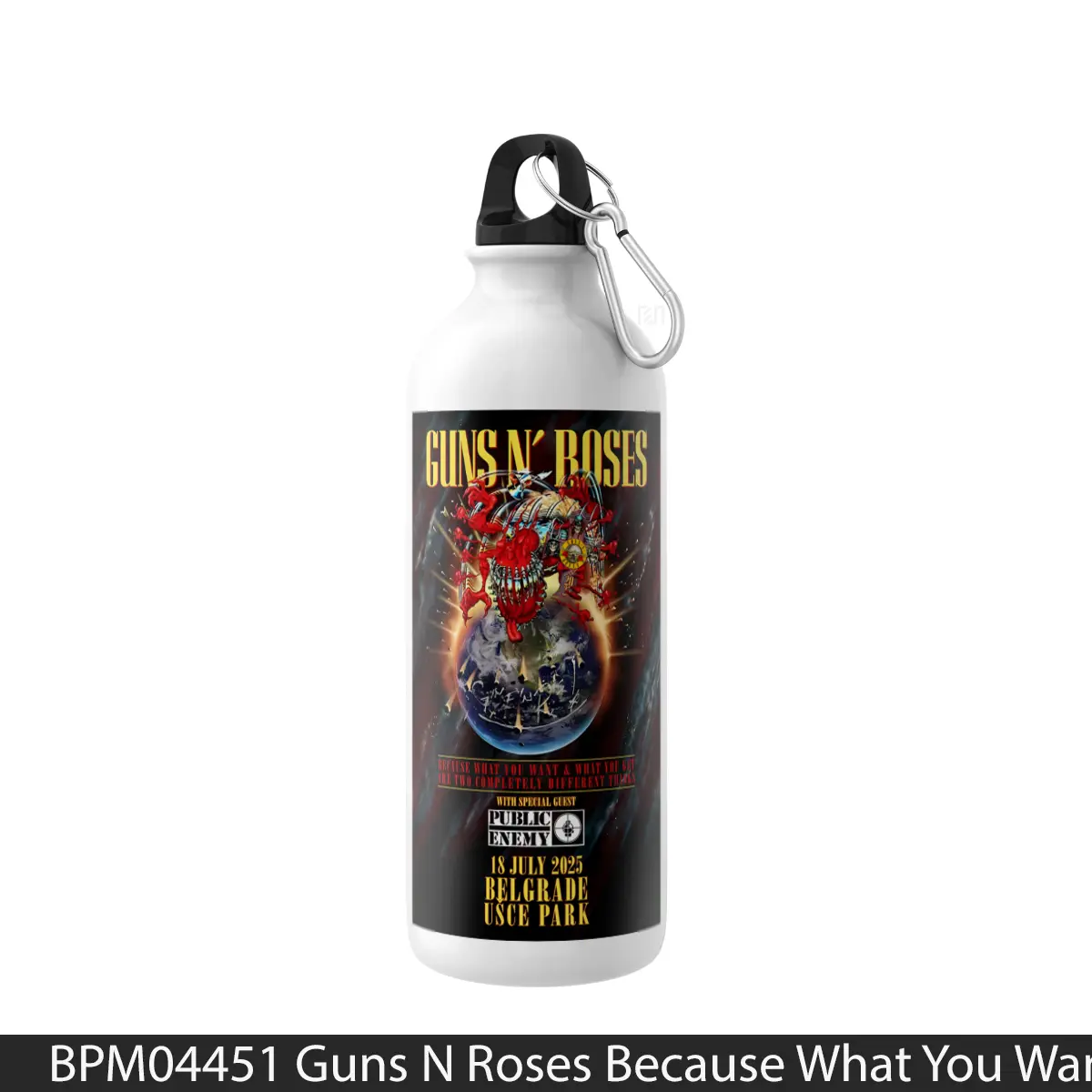 Botol Guns N Roses Because What You Want 2025 Tour 2 - Music Sport Bottle