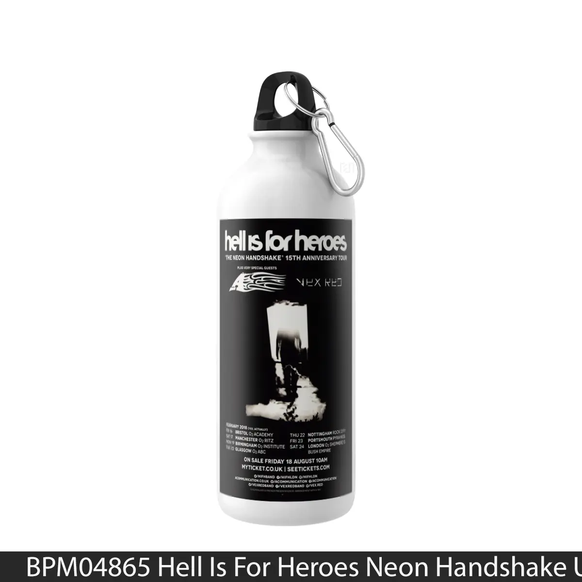 Botol Hell Is For Heroes Neon Handshake Uk Tour 2018 - Music Sport Bottle