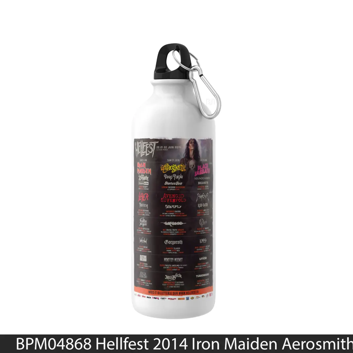 Botol Hellfest 2014 Iron Maiden Aerosmith - Music Sport Bottle