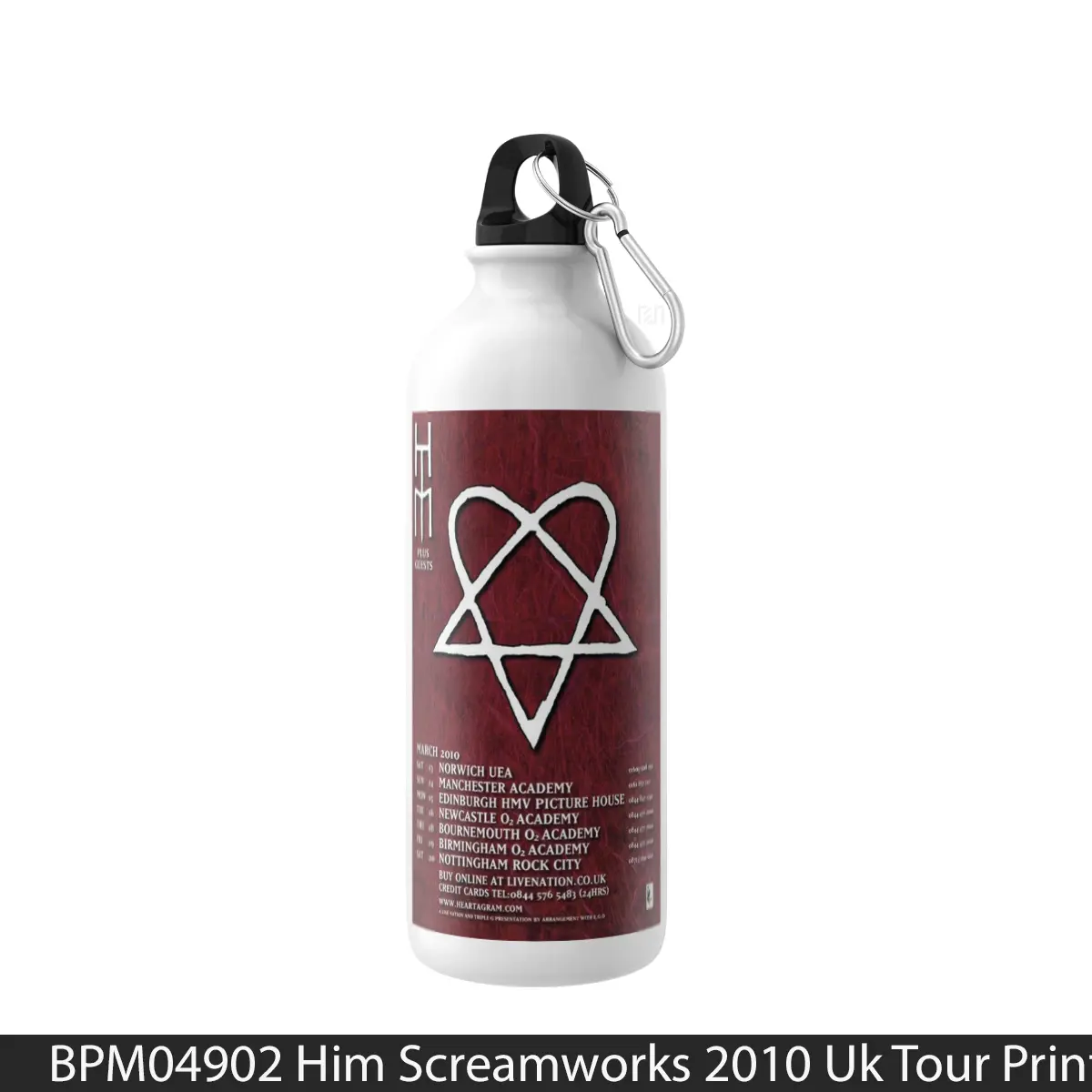 Botol Him Screamworks 2010 Uk Tour Print - Music Sport Bottle