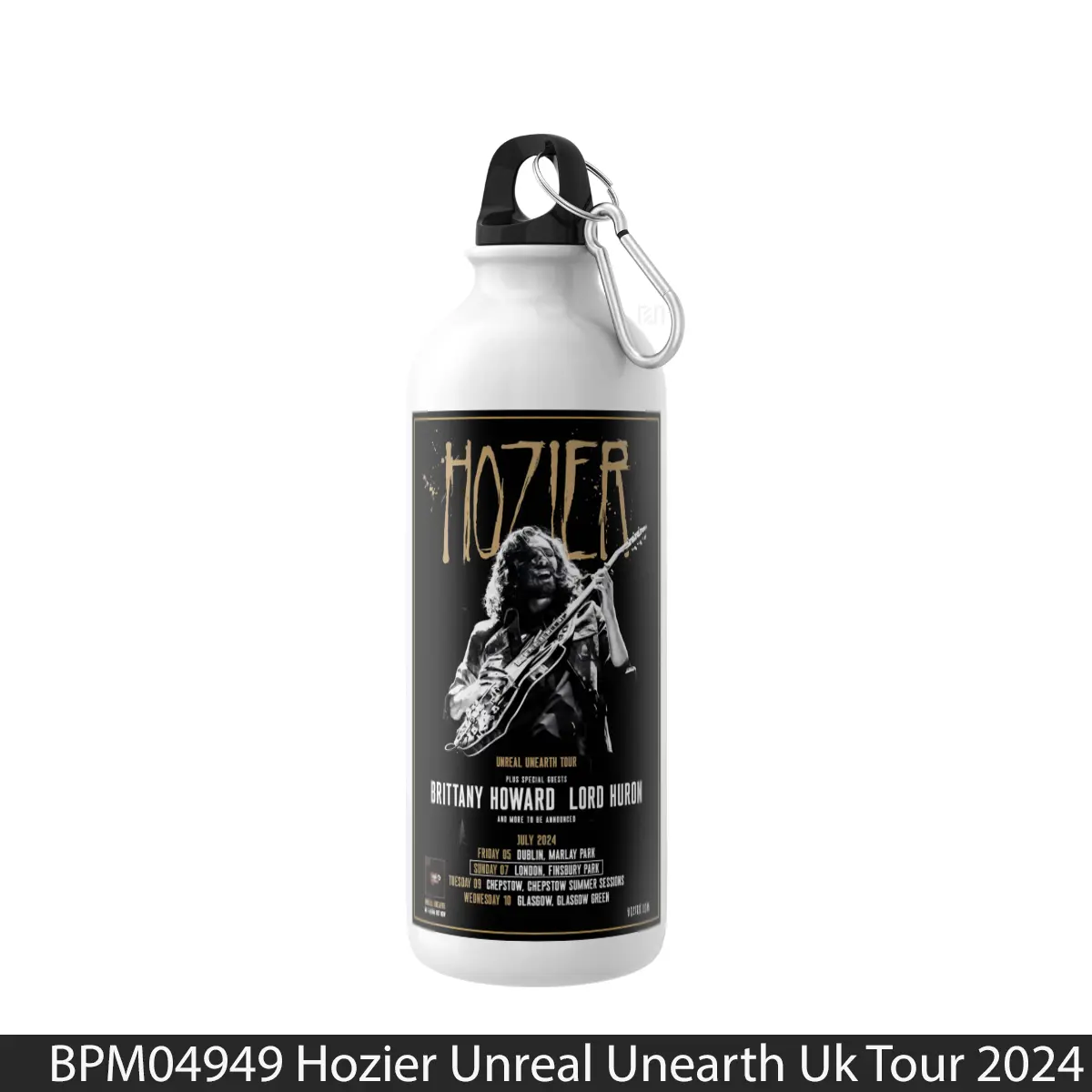 Botol Hozier Unreal Unearth Uk Tour 2024 Glasgow Green 10 July - Music Sport Bottle