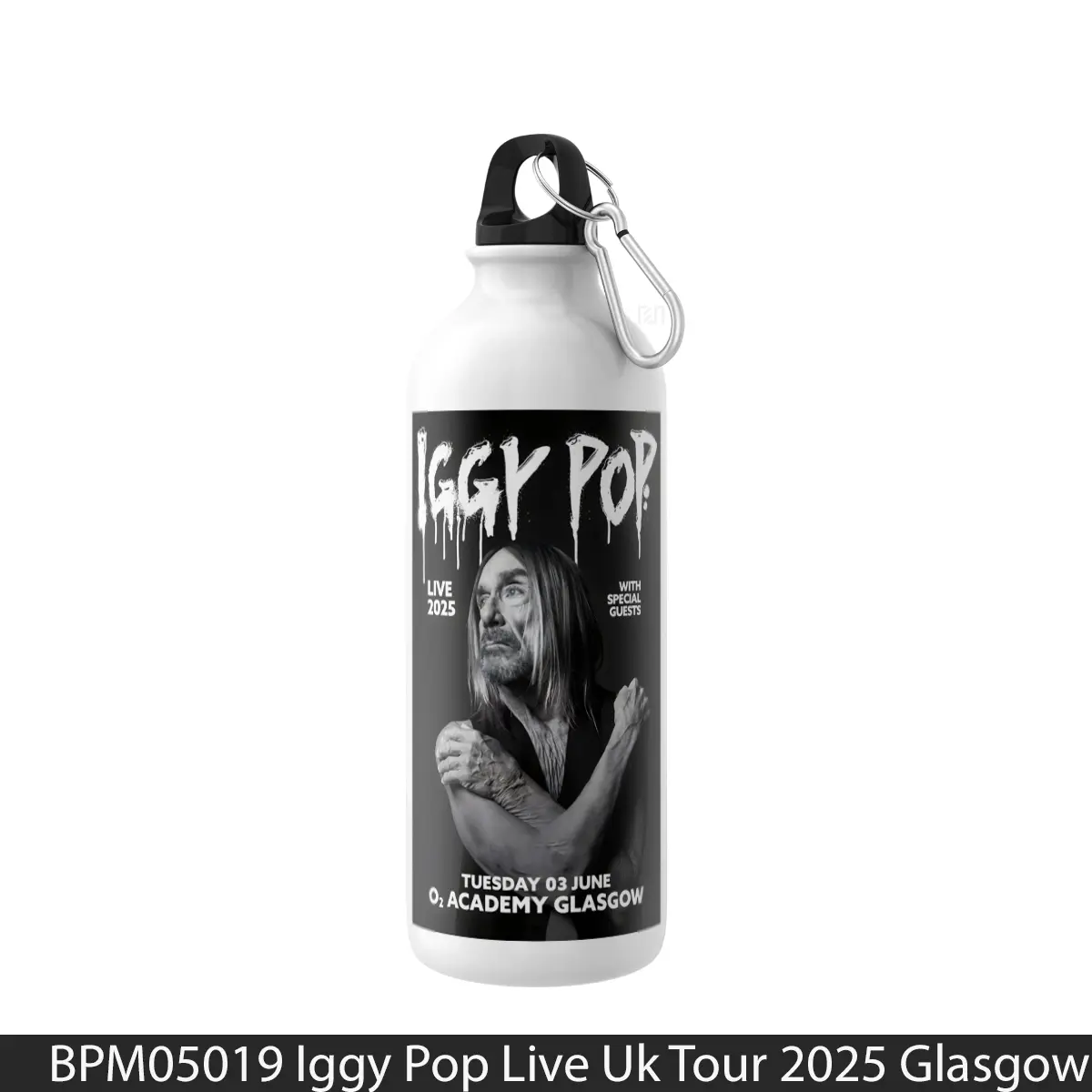 Botol Iggy Pop Live Uk Tour 2025 Glasgow O2 Academy - Music Sport Bottle