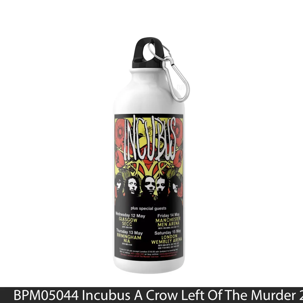 Botol Incubus A Crow Left Of The Murder 2004 Uk Tour - Music Sport Bottle