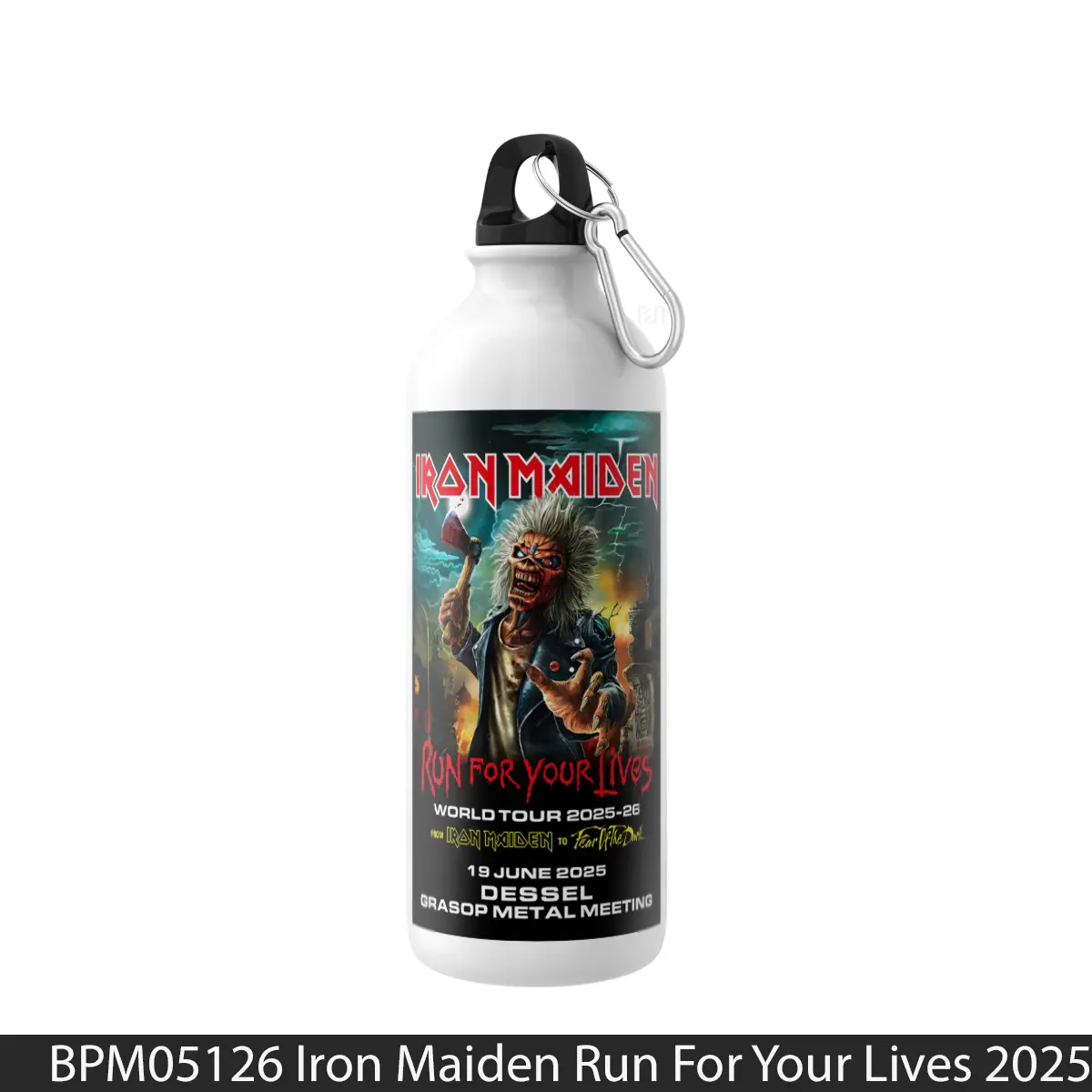 Botol Iron Maiden Run For Your Lives 2025 Tour - Music Sport Bottle