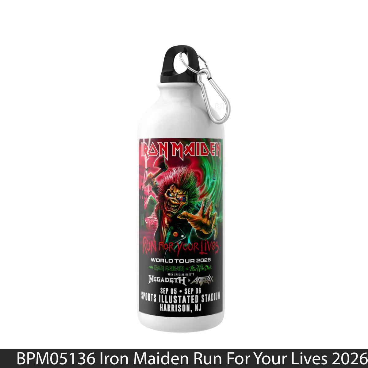 Botol Iron Maiden Run For Your Lives 2026 Tour Montreal - Music Sport Bottle