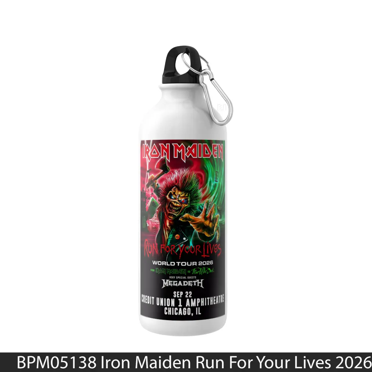 Botol Iron Maiden Run For Your Lives 2026 Tour Shakopee - Music Sport Bottle
