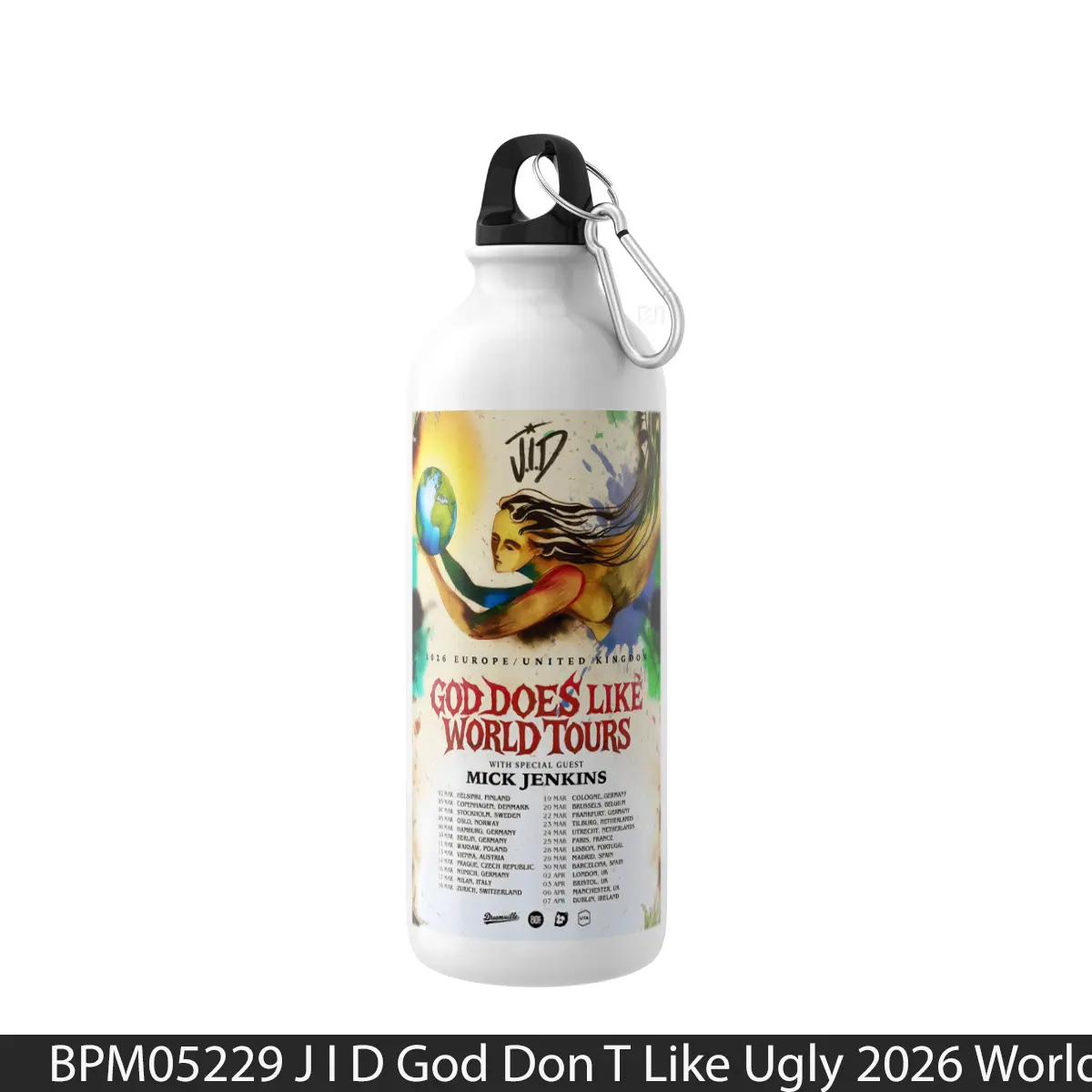 Botol J I D God Don T Like Ugly 2026 World Tour - Music Sport Bottle