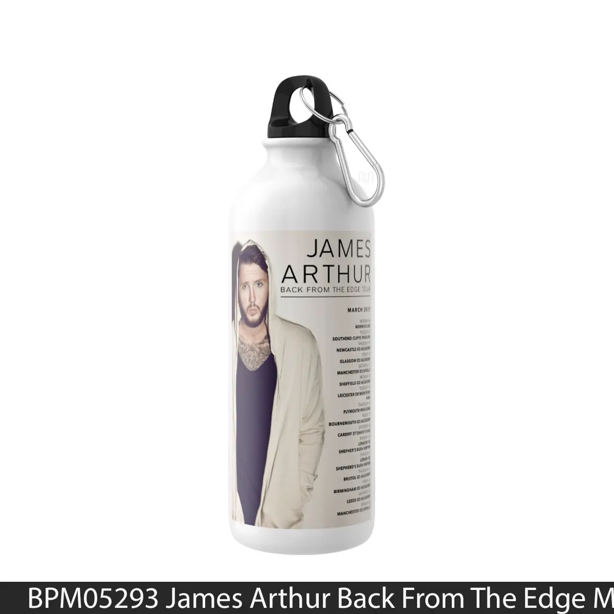 Botol James Arthur Back From The Edge March 2017 Uk Tour - Music Sport Bottle