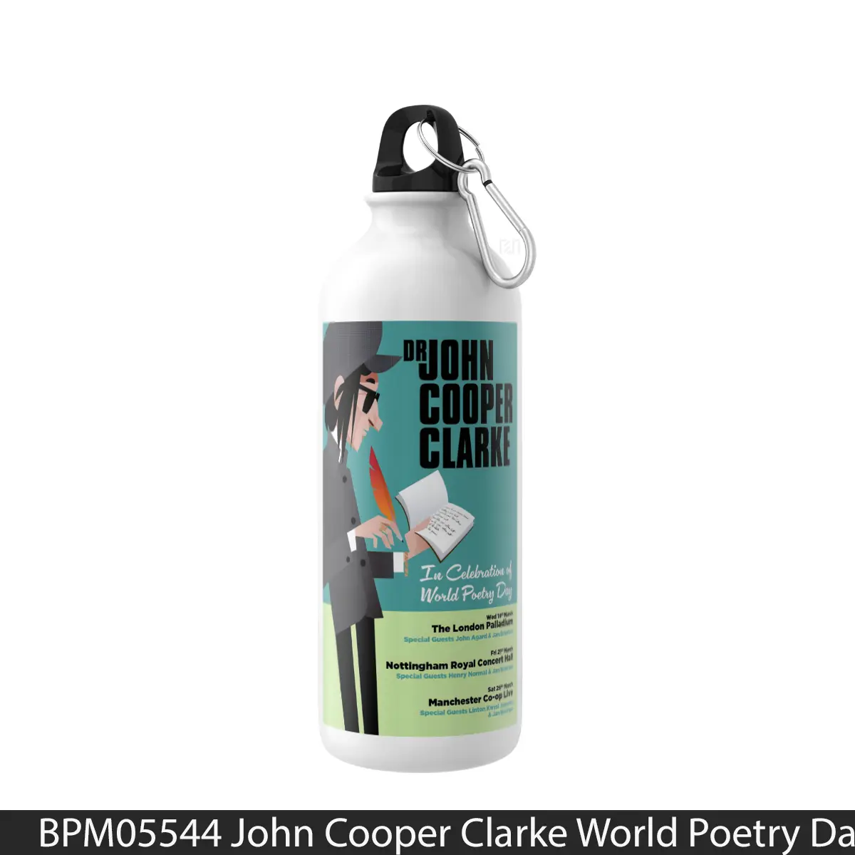 Botol John Cooper Clarke World Poetry Day 2025 Uk Tour - Music Sport Bottle