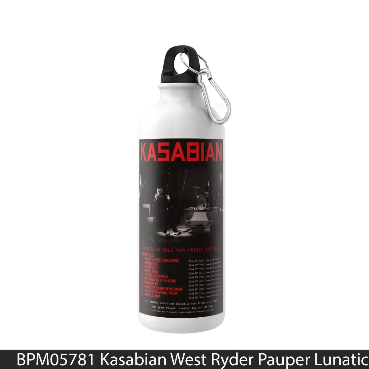 Botol Kasabian West Ryder Pauper Lunatic Asylum Uk Tour 2009 - Music Sport Bottle