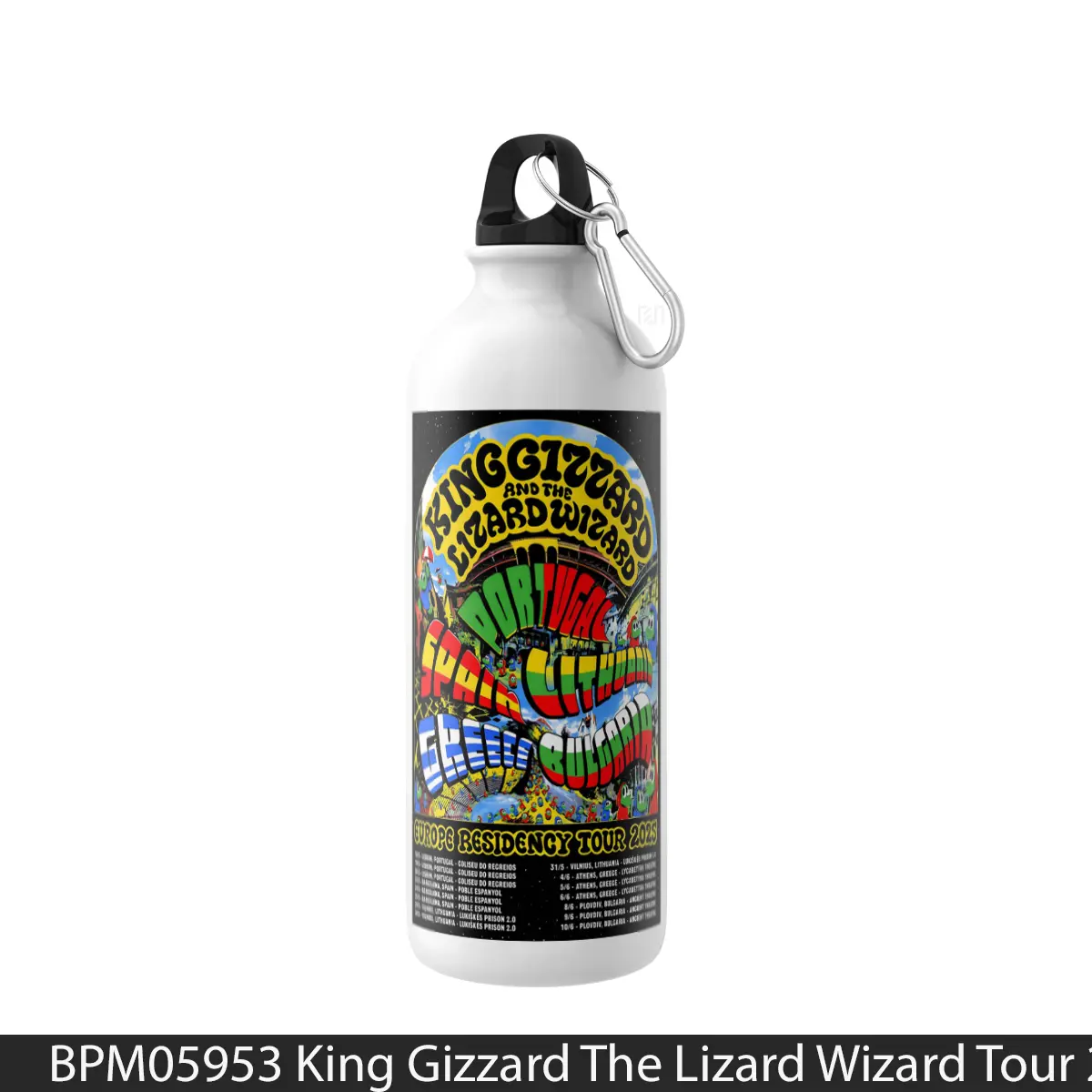 Botol King Gizzard The Lizard Wizard Tour 2025 - Music Sport Bottle