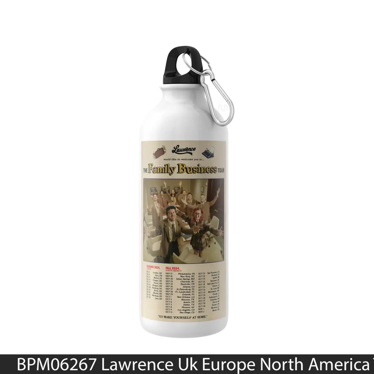 Botol Lawrence Uk Europe North America Tour 2024 - Music Sport Bottle
