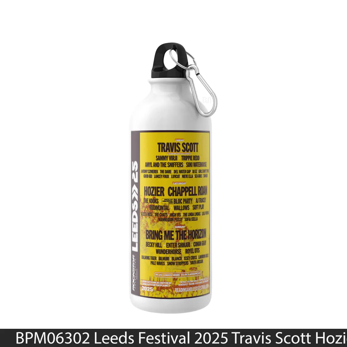 Botol Leeds Festival 2025 Travis Scott Hozier Chappell Roan - Music Sport Bottle