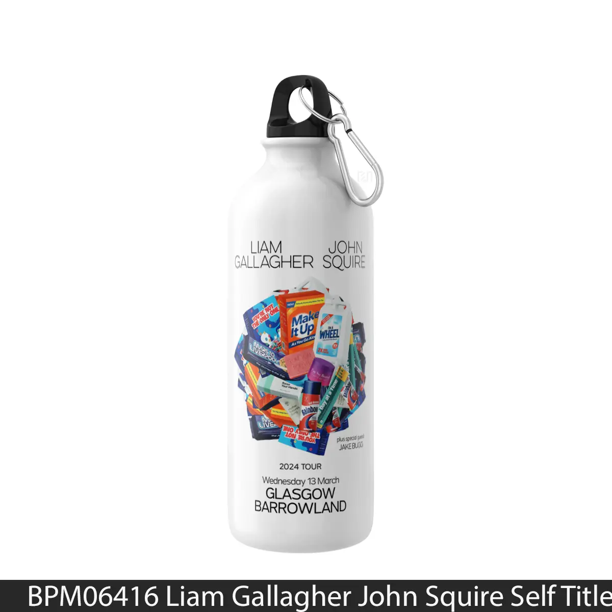 Botol Liam Gallagher John Squire Self Titled Album Tour 2024 Glasgow Barrowland - Music Sport Bottle