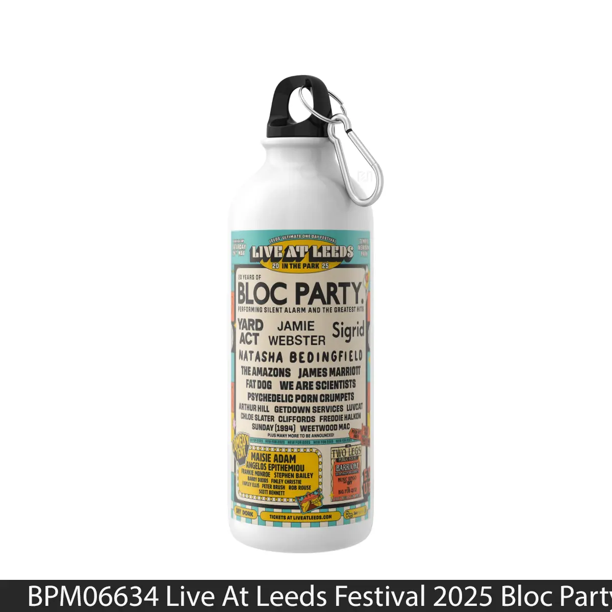 Botol Live At Leeds Festival 2025 Bloc Party Yard Act Jamie Webster - Music Sport Bottle