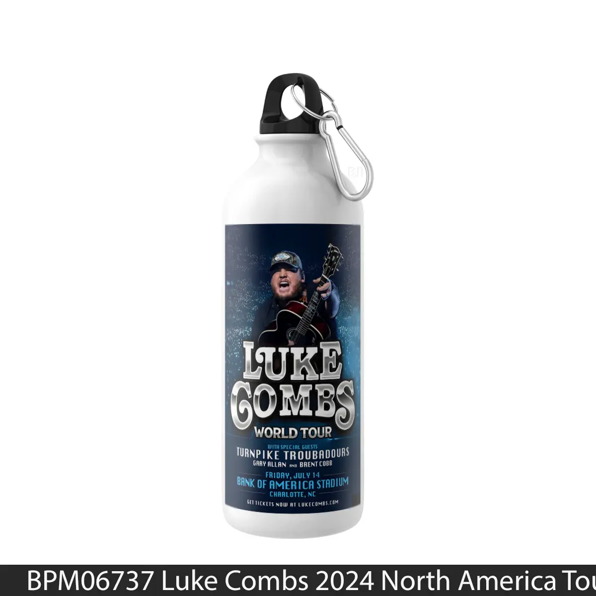 Botol Luke Combs 2024 North America Tour Charlotte Poste - Music Sport Bottle