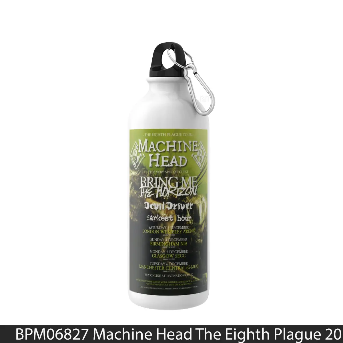 Botol Machine Head The Eighth Plague 2011 Uk Tour - Music Sport Bottle