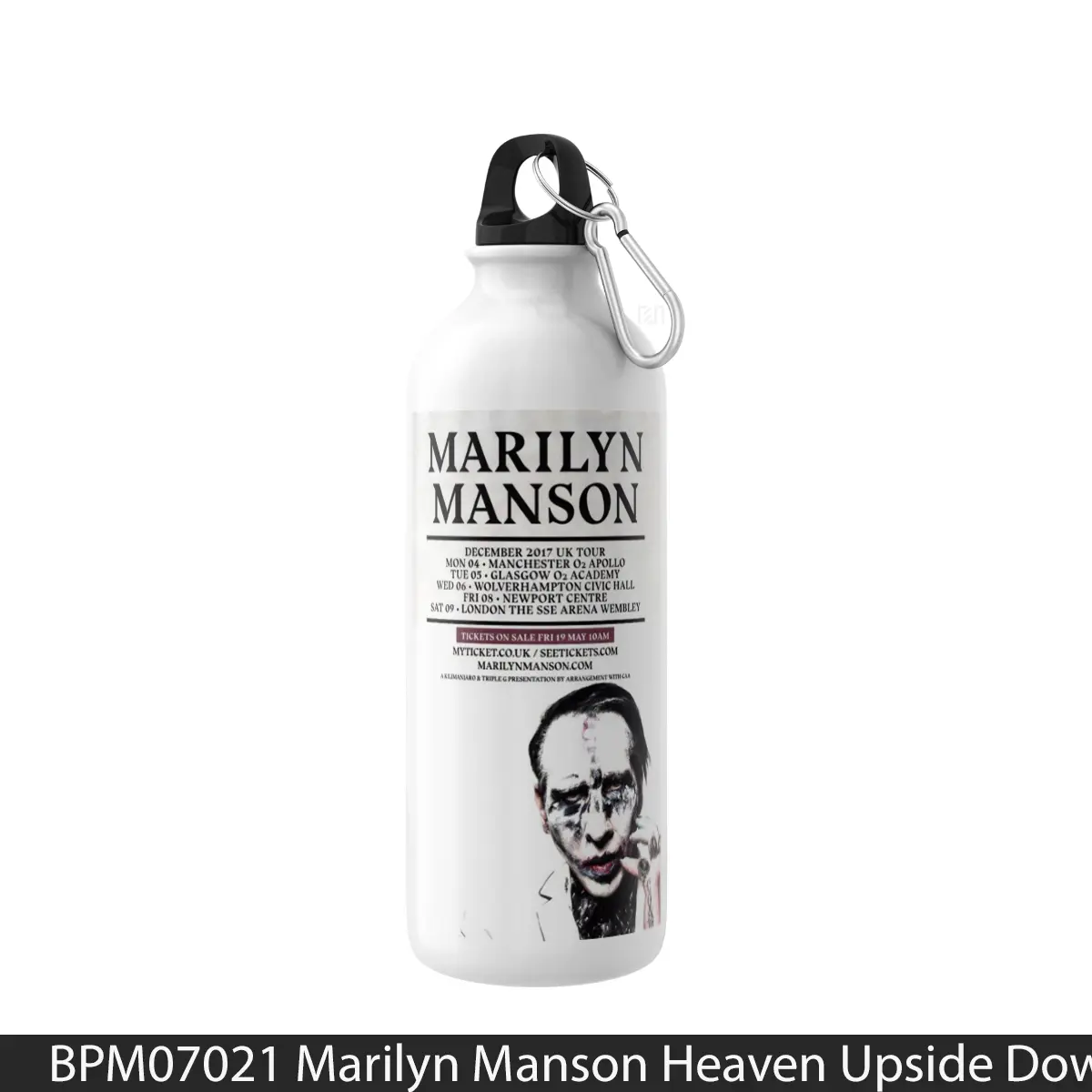 Botol Marilyn Manson Heaven Upside Down 2017 Uk Tour - Music Sport Bottle