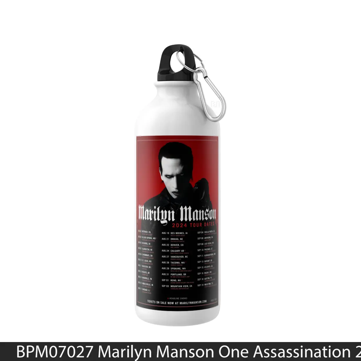 Botol Marilyn Manson One Assassination 2024 North America Tour - Music Sport Bottle