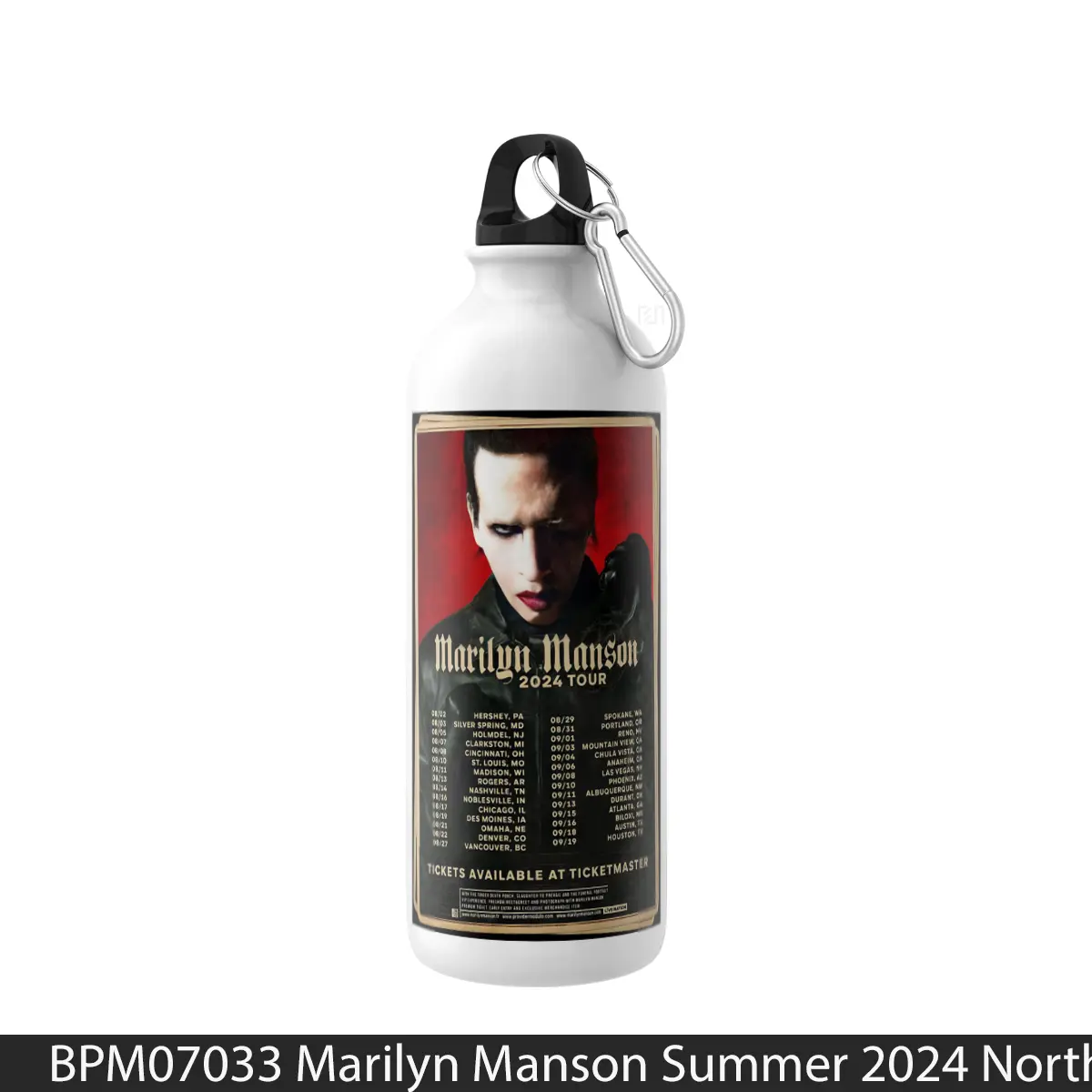 Botol Marilyn Manson Summer 2024 North America Tour Post - Music Sport Bottle