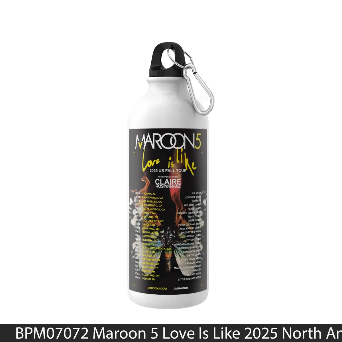 Botol Maroon 5 Love Is Like 2025 North America Arena Tou - Music Sport Bottle