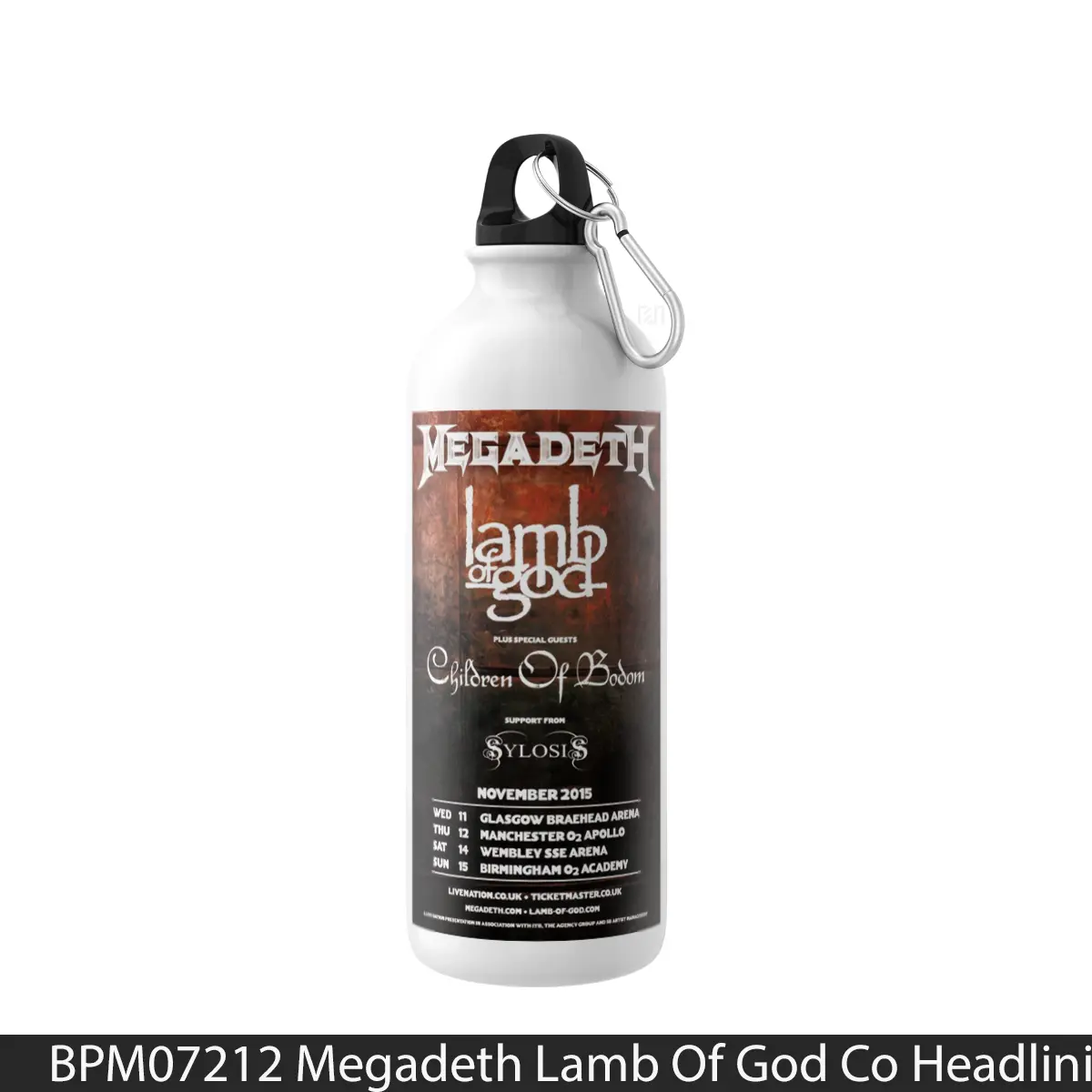 Botol Megadeth Lamb Of God Co Headlining Tour 2015 - Music Sport Bottle