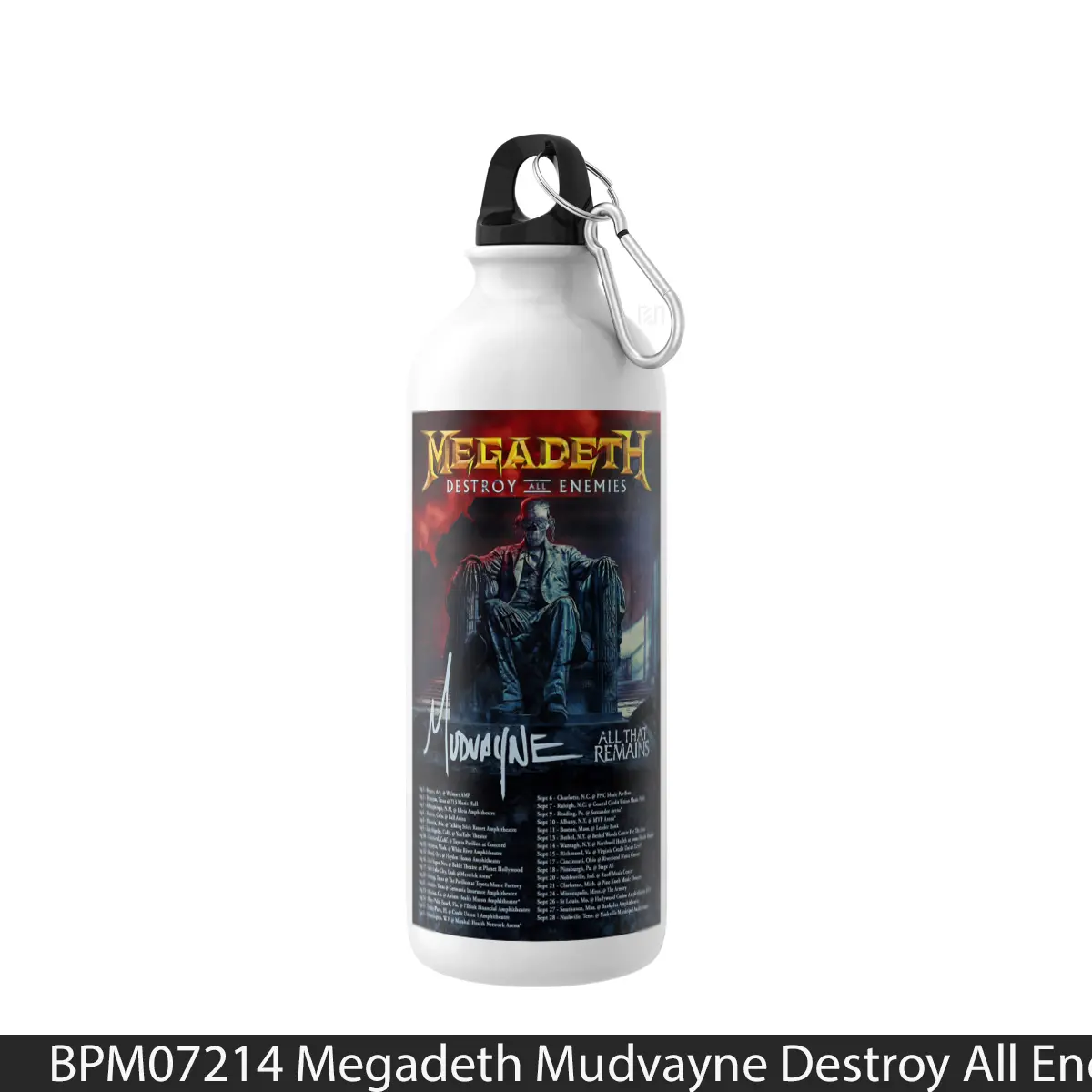 Botol Megadeth Mudvayne Destroy All Enemies 2024 Nort - Music Sport Bottle