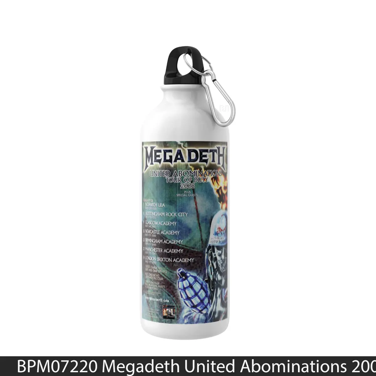 Botol Megadeth United Abominations 2008 Uk Tour - Music Sport Bottle