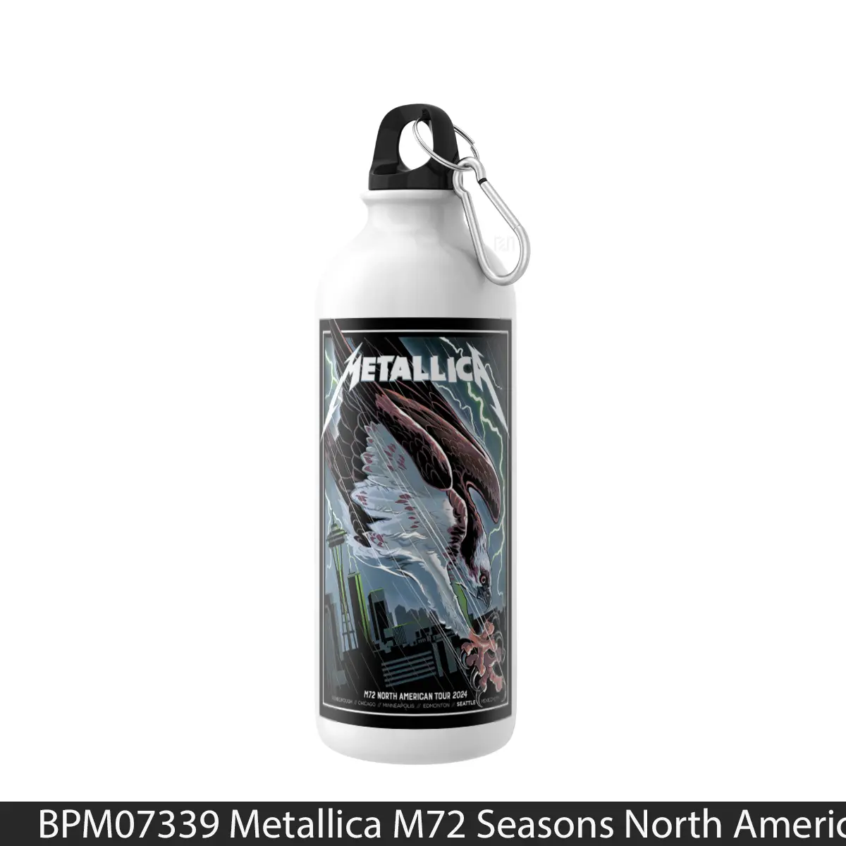 Botol Metallica M72 Seasons North American Tour 2024 Seattle Alt - Music Sport Bottle