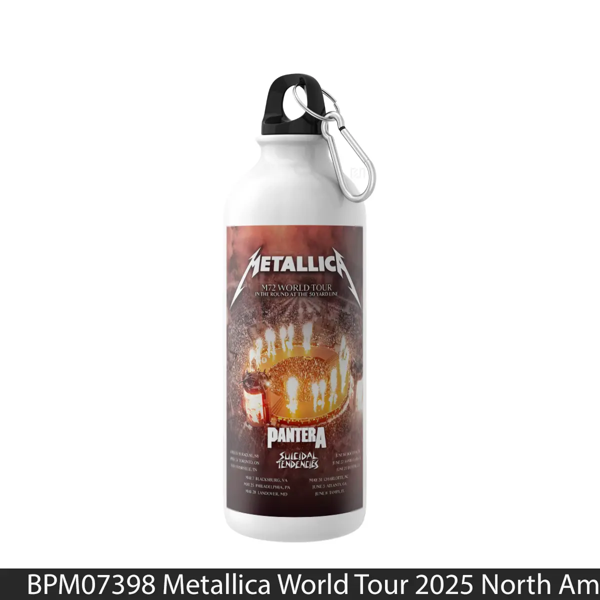 Botol Metallica World Tour 2025 North America - Music Sport Bottle