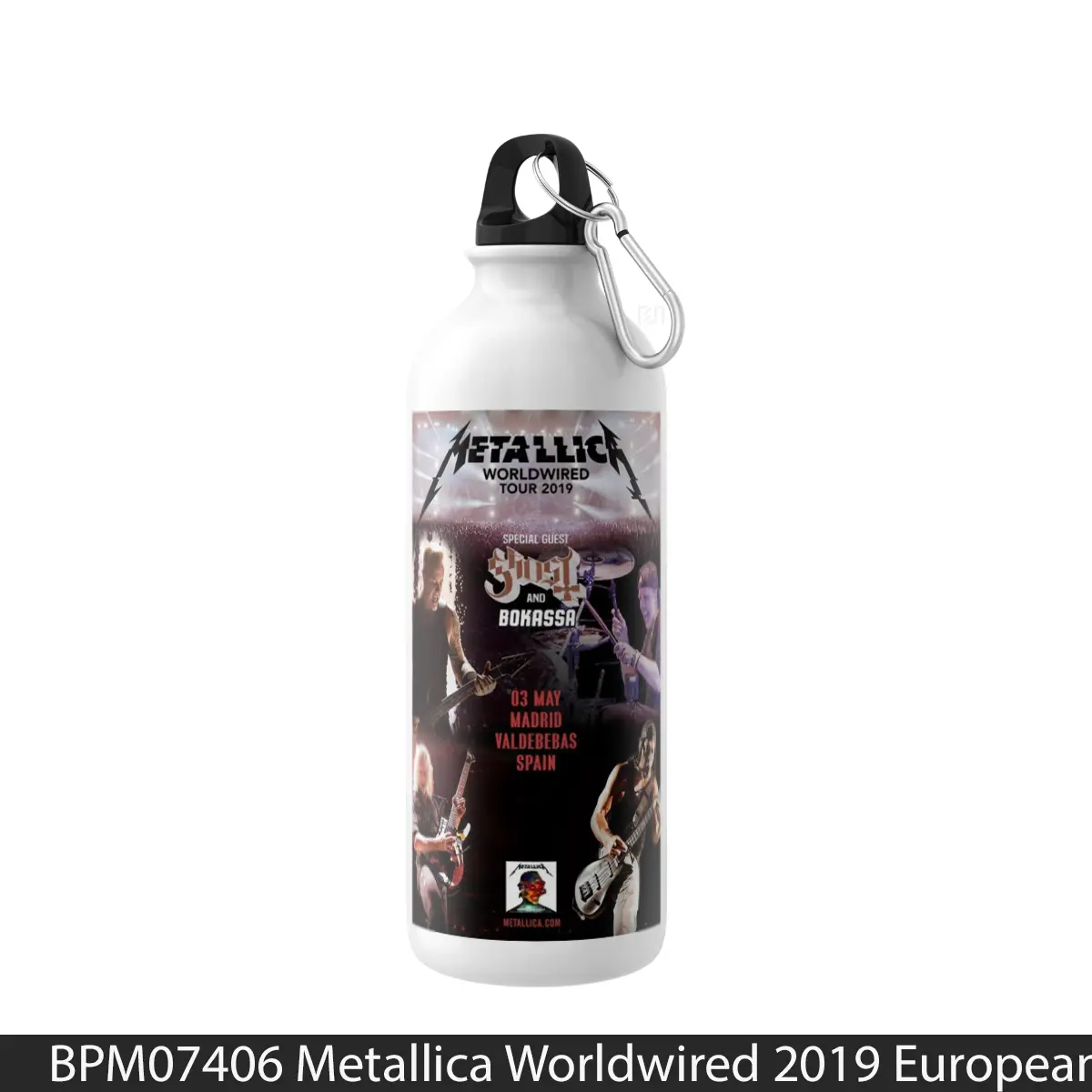 Botol Metallica Worldwired 2019 European Uk Tour Madrid - Music Sport Bottle