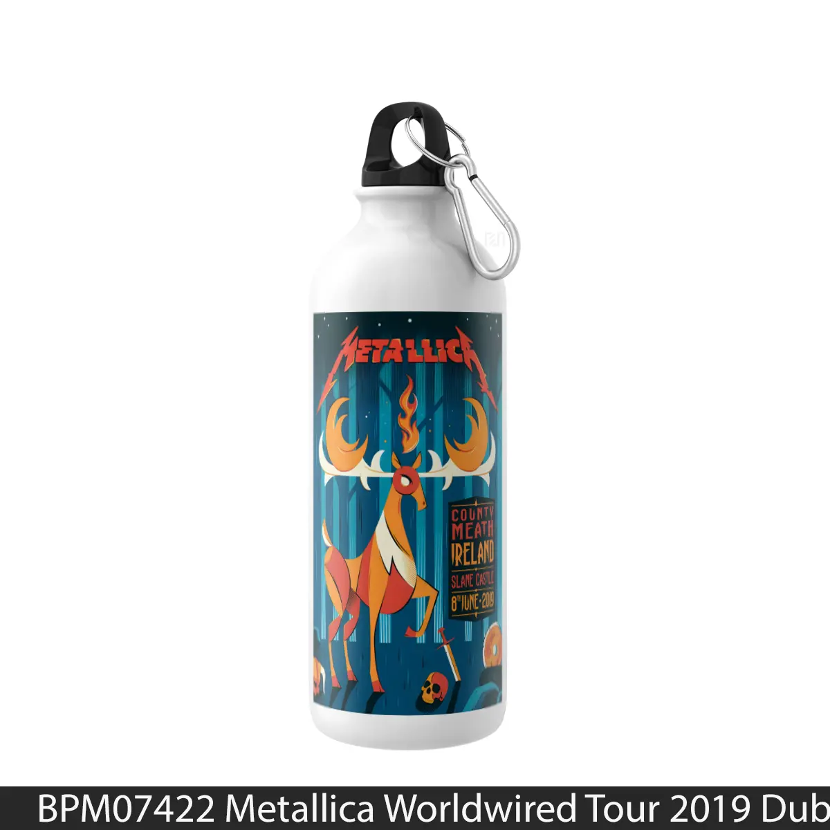 Botol Metallica Worldwired Tour 2019 Dublin Slane Castle - Music Sport Bottle