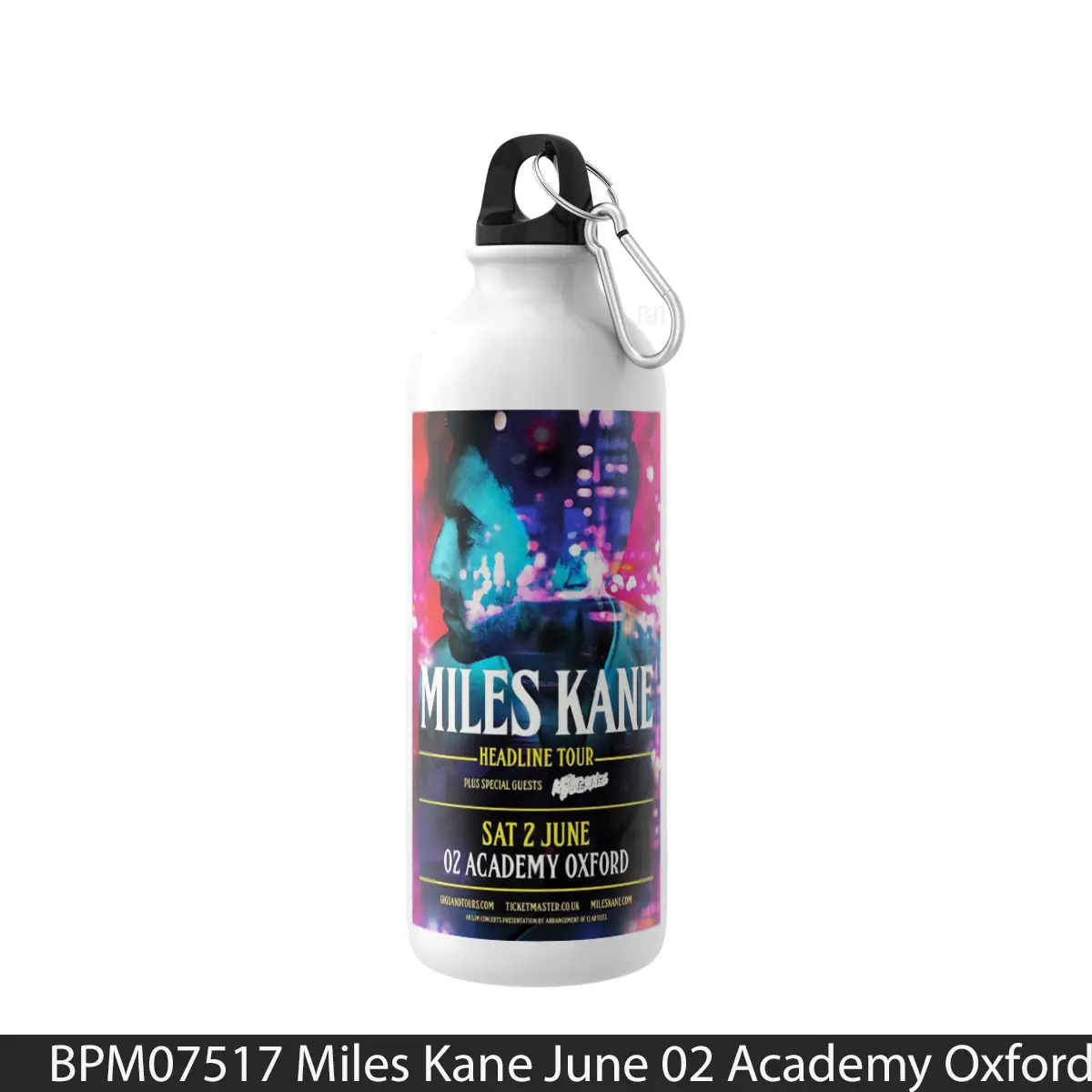 Botol Miles Kane June 02 Academy Oxford Tour Print - Music Sport Bottle