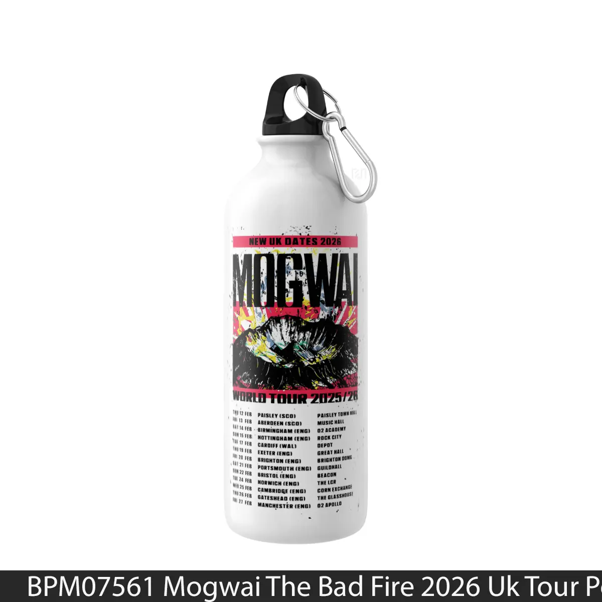 Botol Mogwai The Bad Fire 2026 Uk Tour - Music Sport Bottle