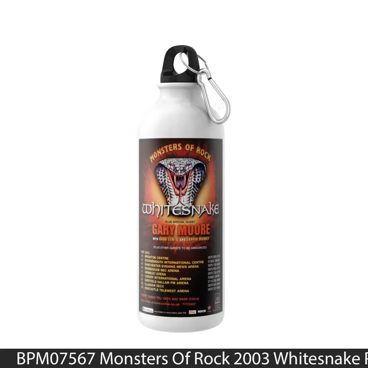 Botol Monsters Of Rock 2003 Whitesnake Print - Music Sport Bottle