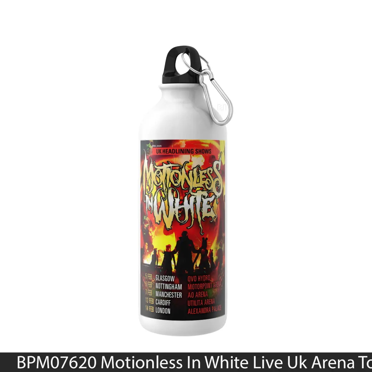 Botol Motionless In White Live Uk Arena Tour Feb 2026 - Music Sport Bottle
