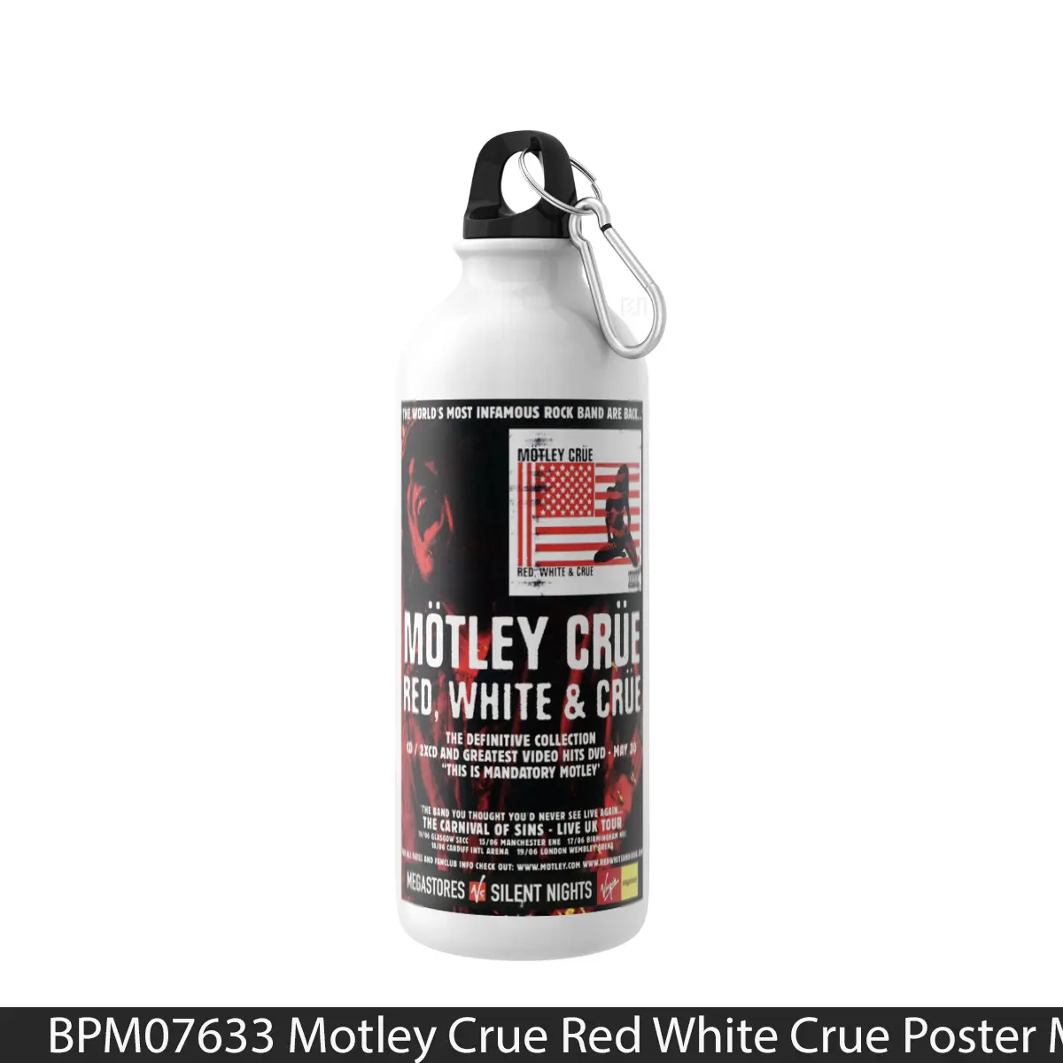 Botol Motley Crue Red White Crue - Music Sport Bottle
