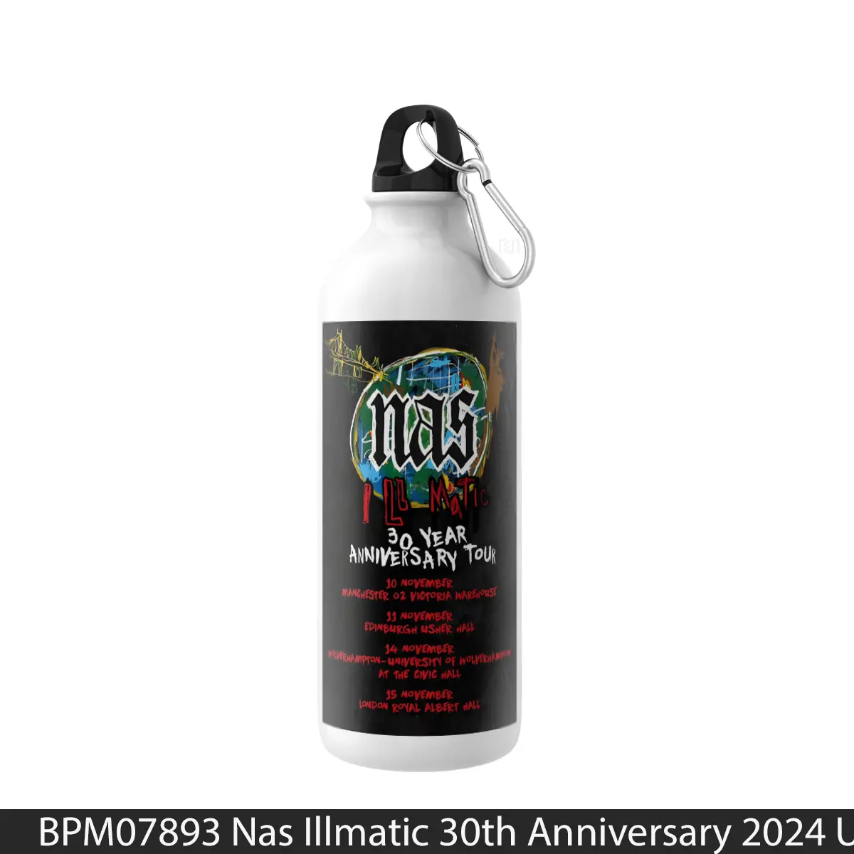 Botol Nas Illmatic 30Th Anniversary 2024 Uk Tour - Music Sport Bottle