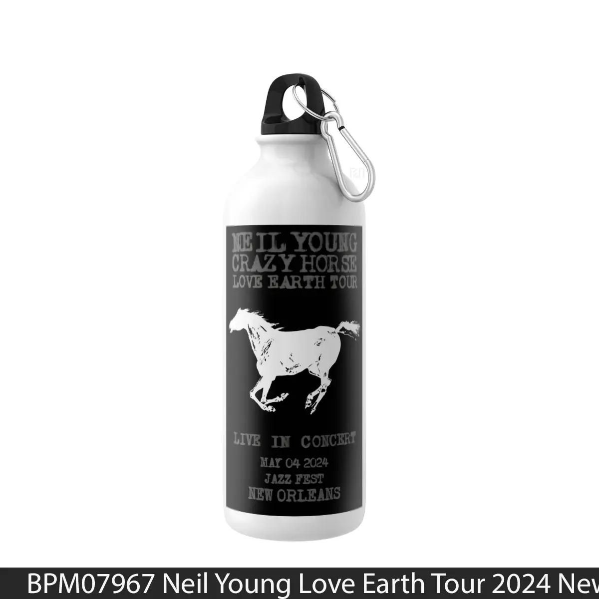 Botol Neil Young Love Earth Tour 2024 New Orleans - Music Sport Bottle