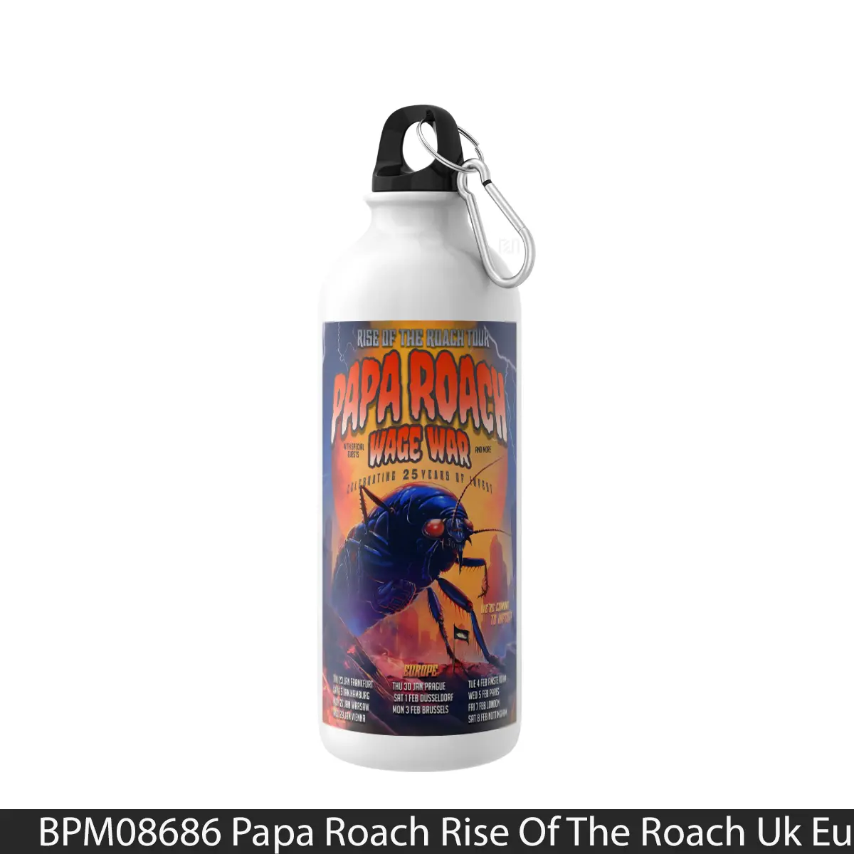 Botol Papa Roach Rise Of The Roach Uk Europe Tour 2025 - Music Sport Bottle