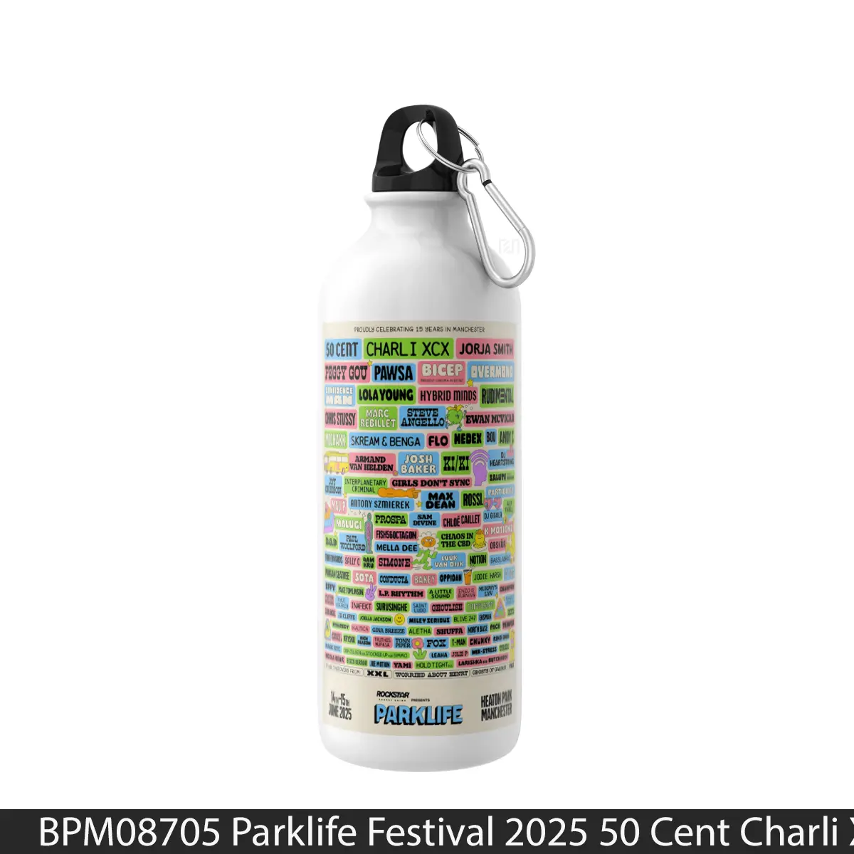 Botol Parklife Festival 2025 50 Cent Charli Xcx Jorja Smith Line Up - Music Sport Bottle