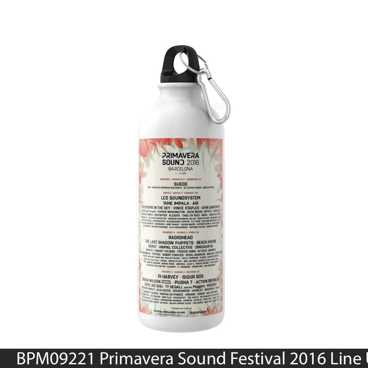 Botol Primavera Sound Festival 2016 Line Up Variant 2 - Music Sport Bottle