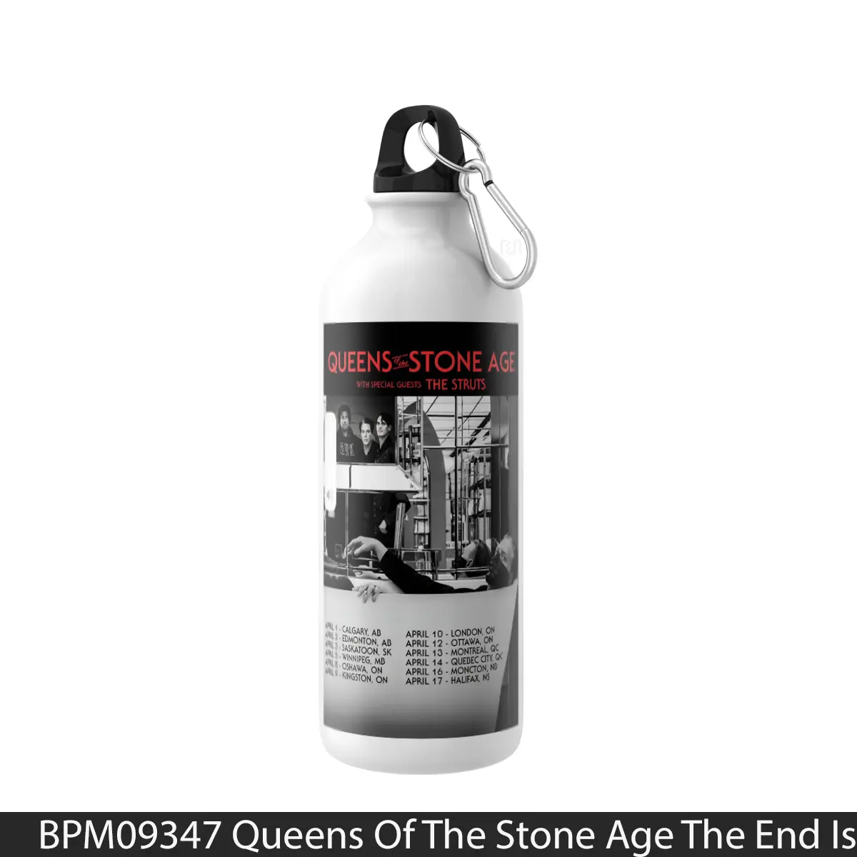 Botol Queens Of The Stone Age The End Is Nero Canada 2024 Tour - Music Sport Bottle
