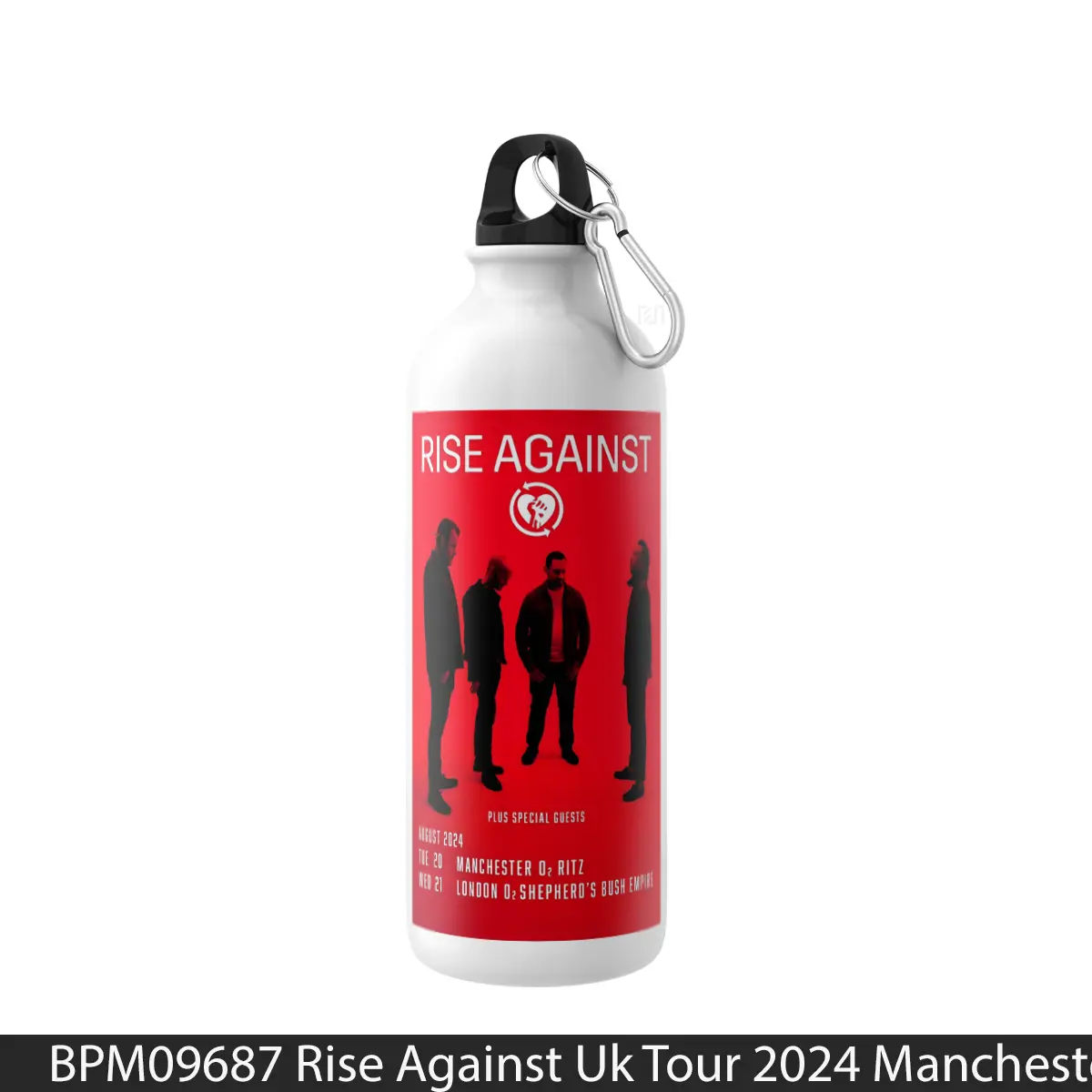 Botol Rise Against Uk Tour 2024 Manchester London - Music Sport Bottle