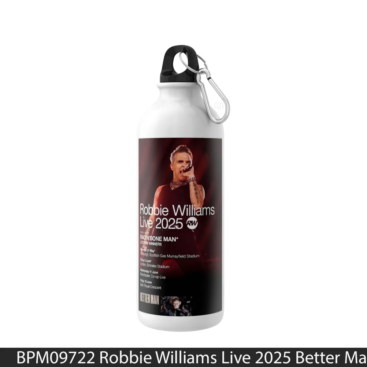 Botol Robbie Williams Live 2025 Better Man Uk Tour Poste - Music Sport Bottle