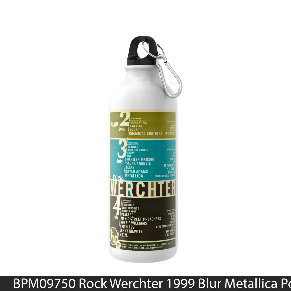 Botol Rock Werchter 1999 Blur Metallica - Music Sport Bottle